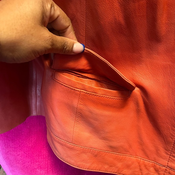 Classiques Entier Red Leather Jacket  size L - Picture 13 of 15